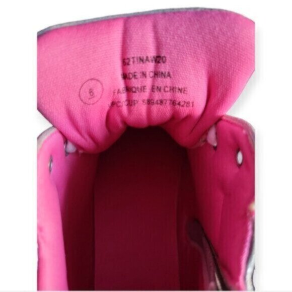 Retro Metallic Silver High top Sneakers Runners Women's 8 - Picture 6 of 9